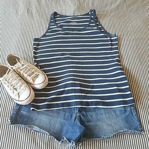 Sonoma blue and white ribbed tank